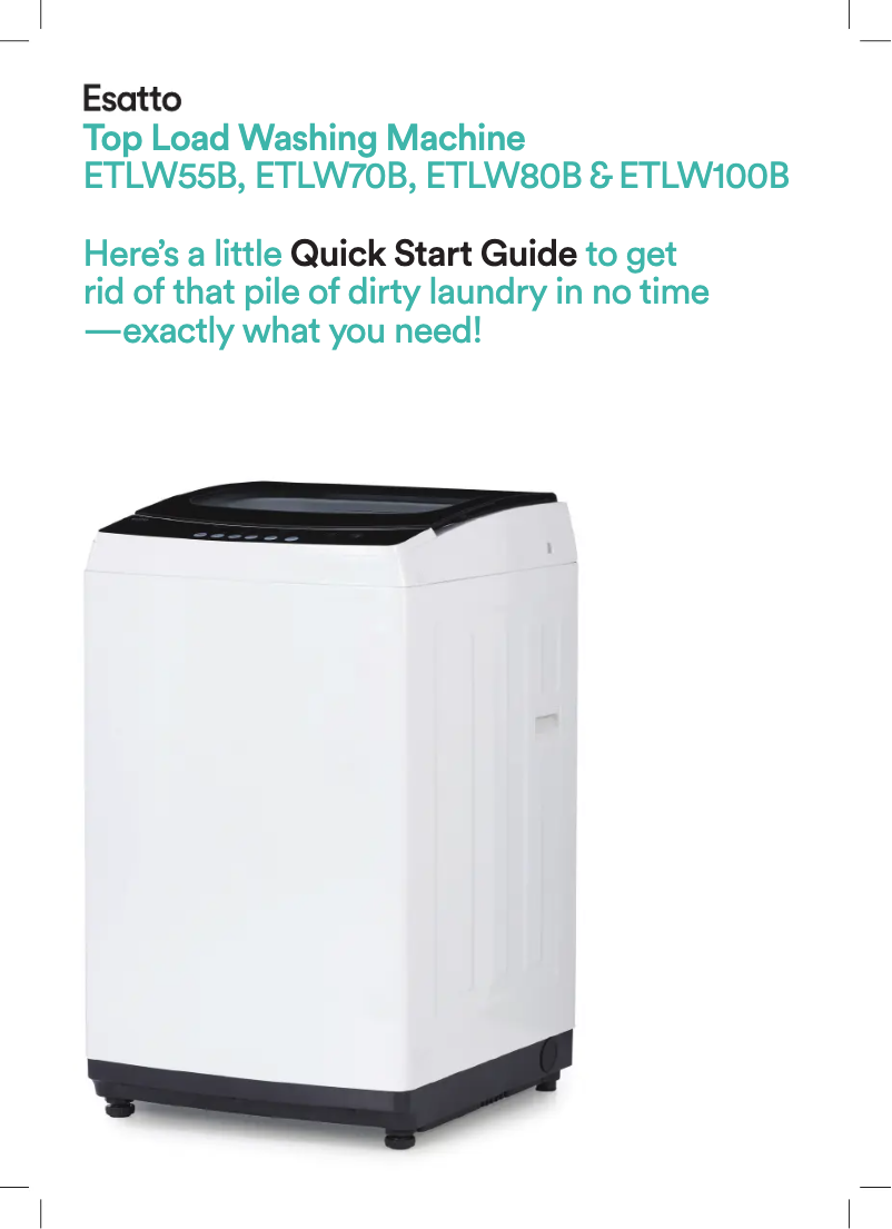 Página 1 del manual Guía de inicio rápido Esatto ETLW55B