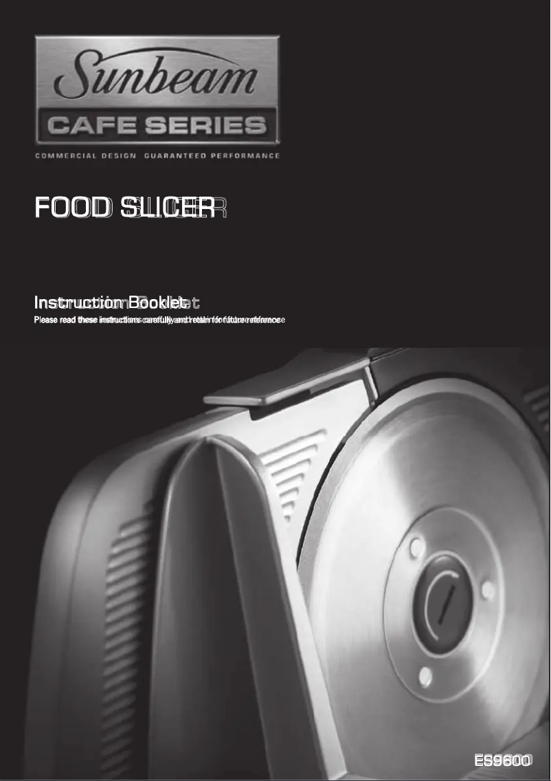 Page n°1 - Manuel utilisateur Sunbeam Café Series ES9600