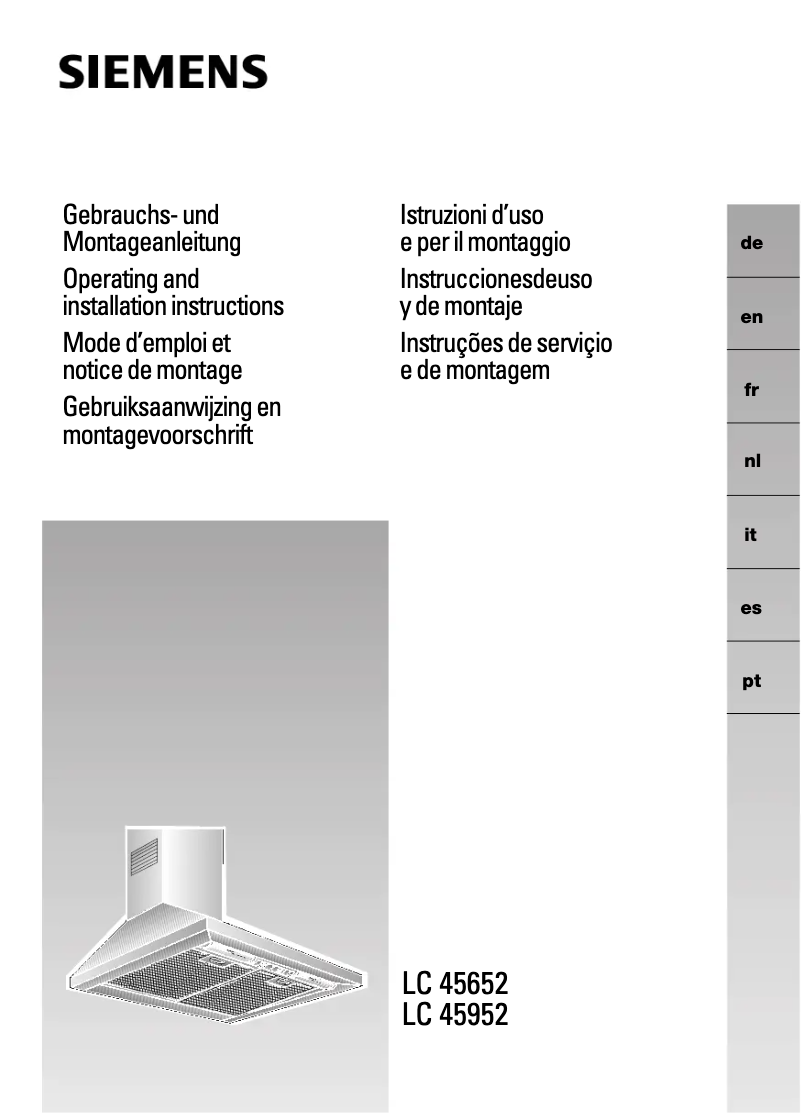Image de la première page du manuel de l'appareil LC45952EU