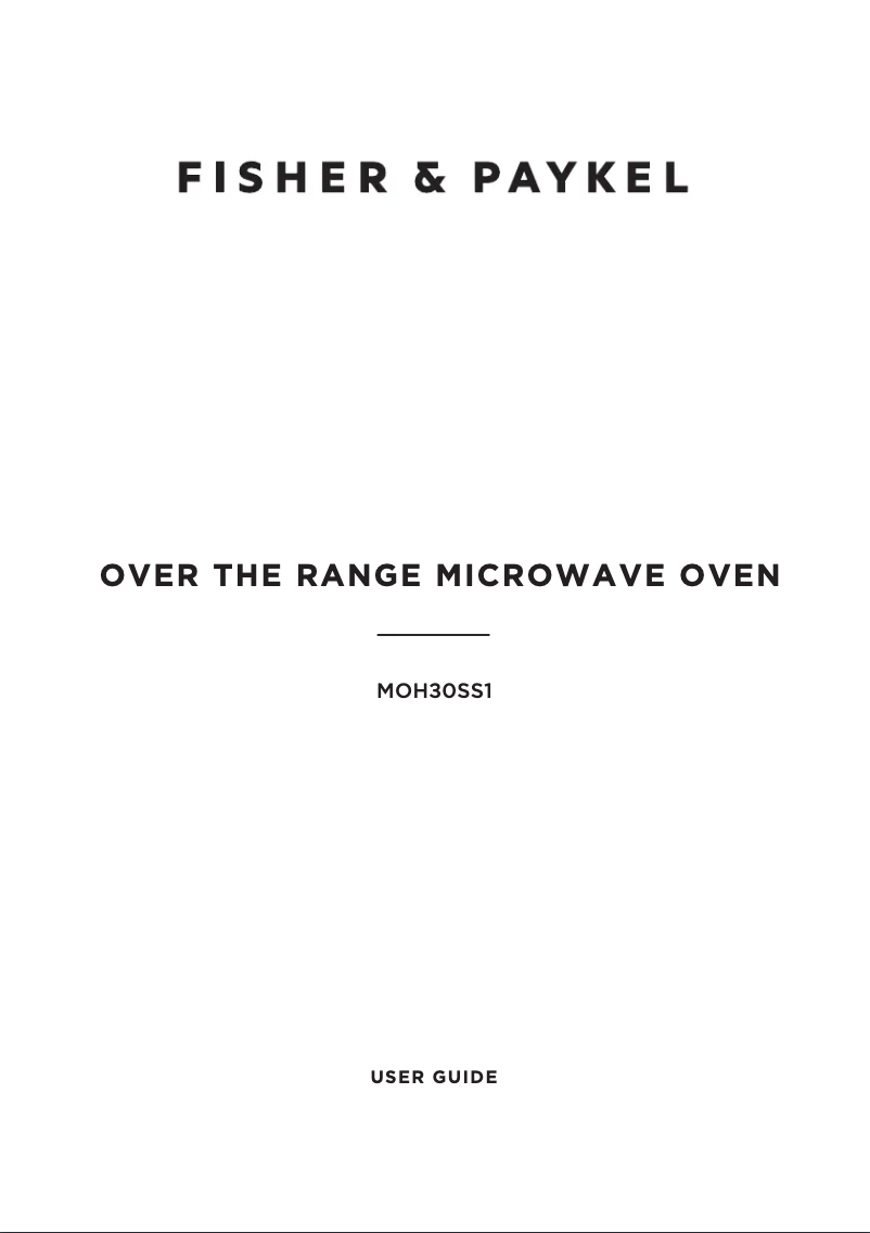 Page 1 de la notice Manuel utilisateur Fisher & Paykel MOH30SS1
