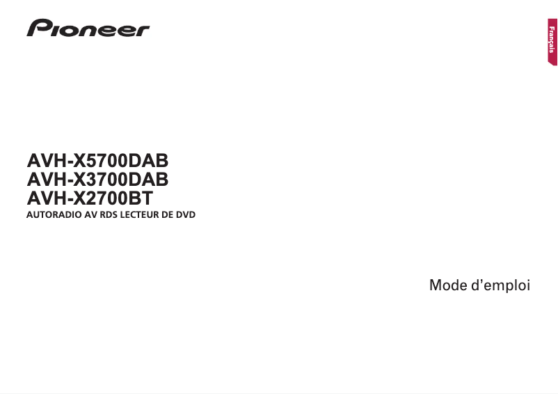 Image de la première page du manuel de l'appareil AVH-X5700DAB