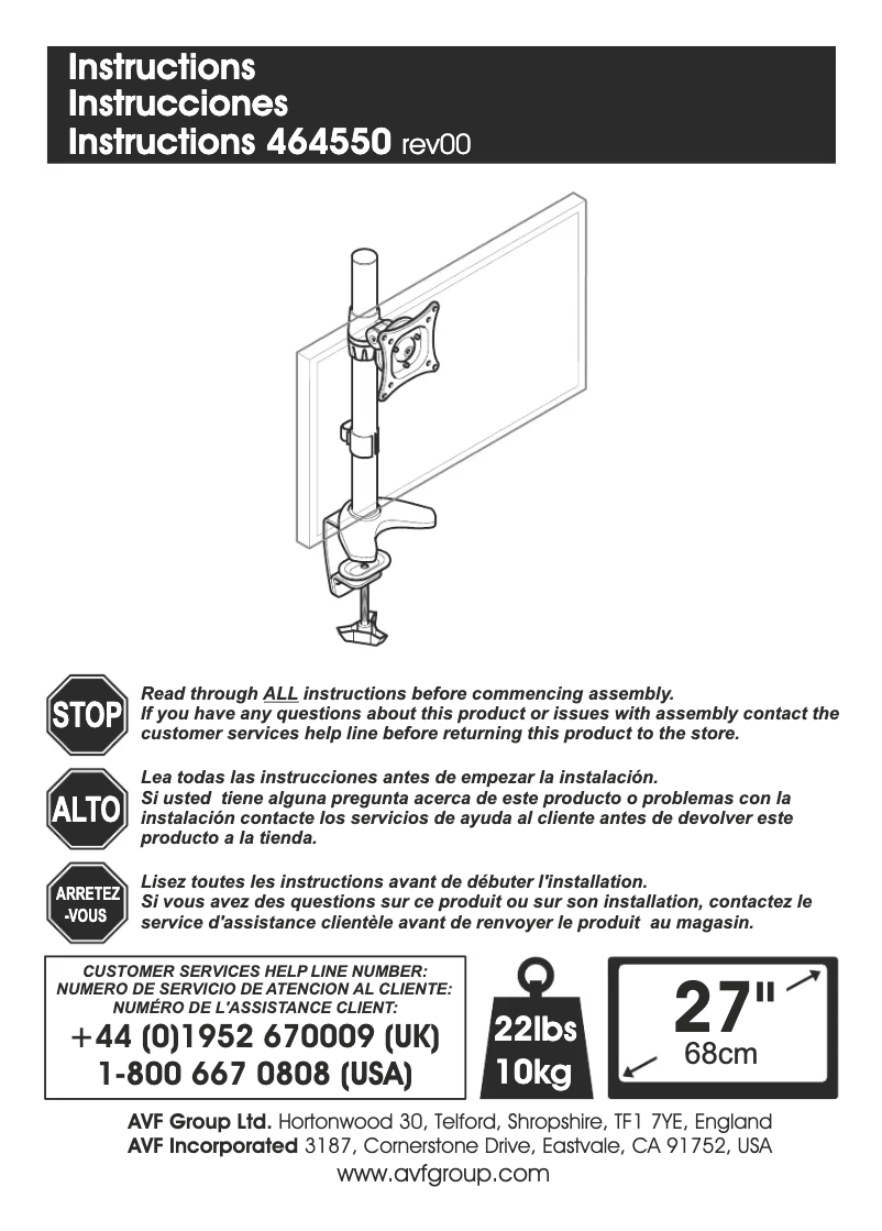 Page 1 de la notice Manuel utilisateur AVF MRC1102-A