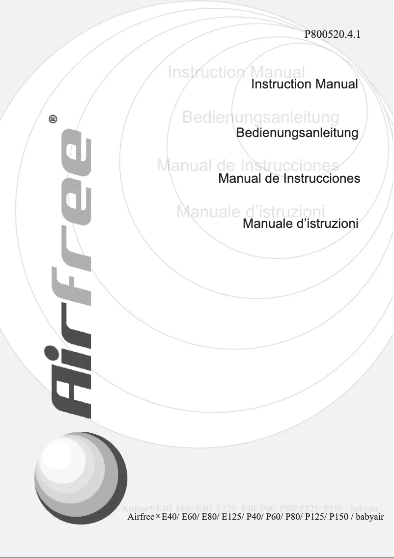 Page n°1 - Manuel utilisateur Airfree E60