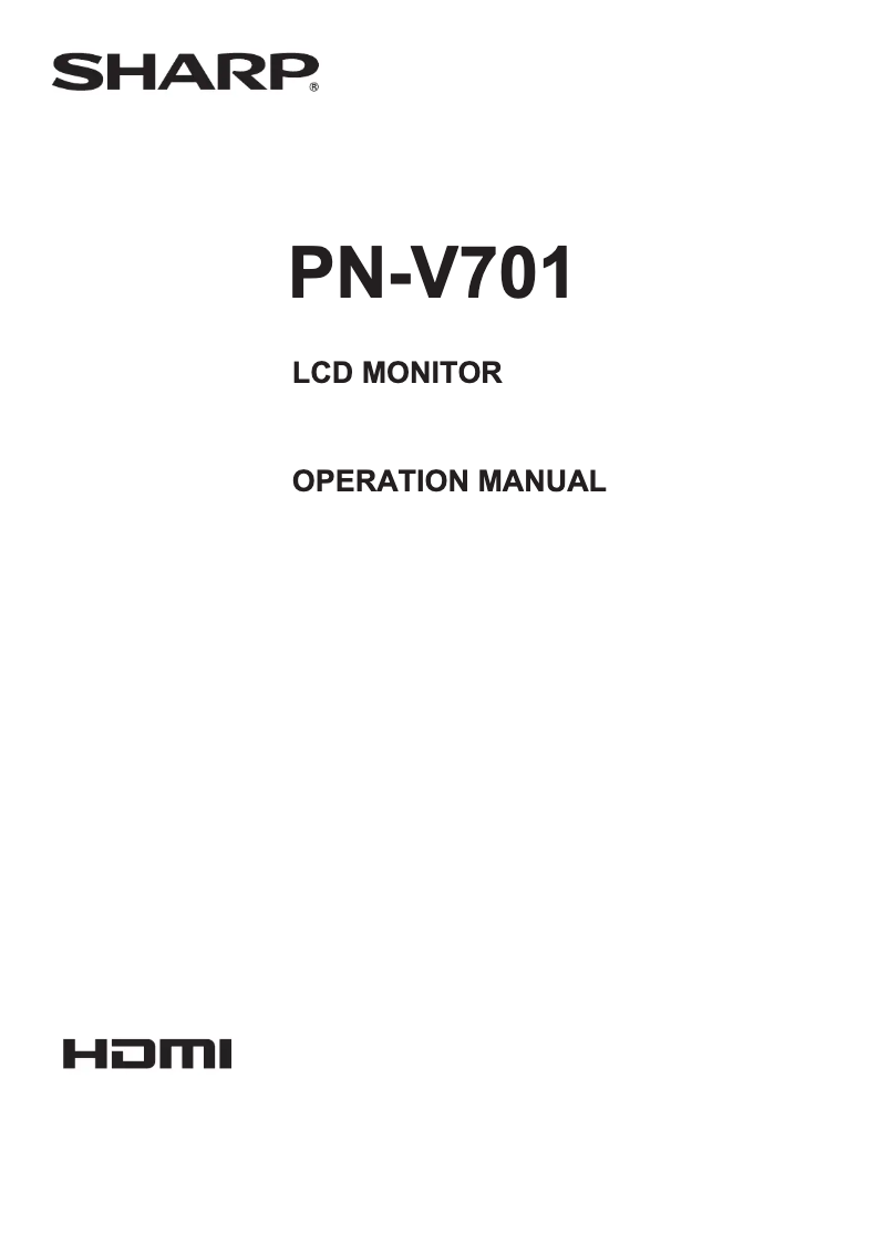 Page 1 de la notice Manuel utilisateur Sharp PN-V701