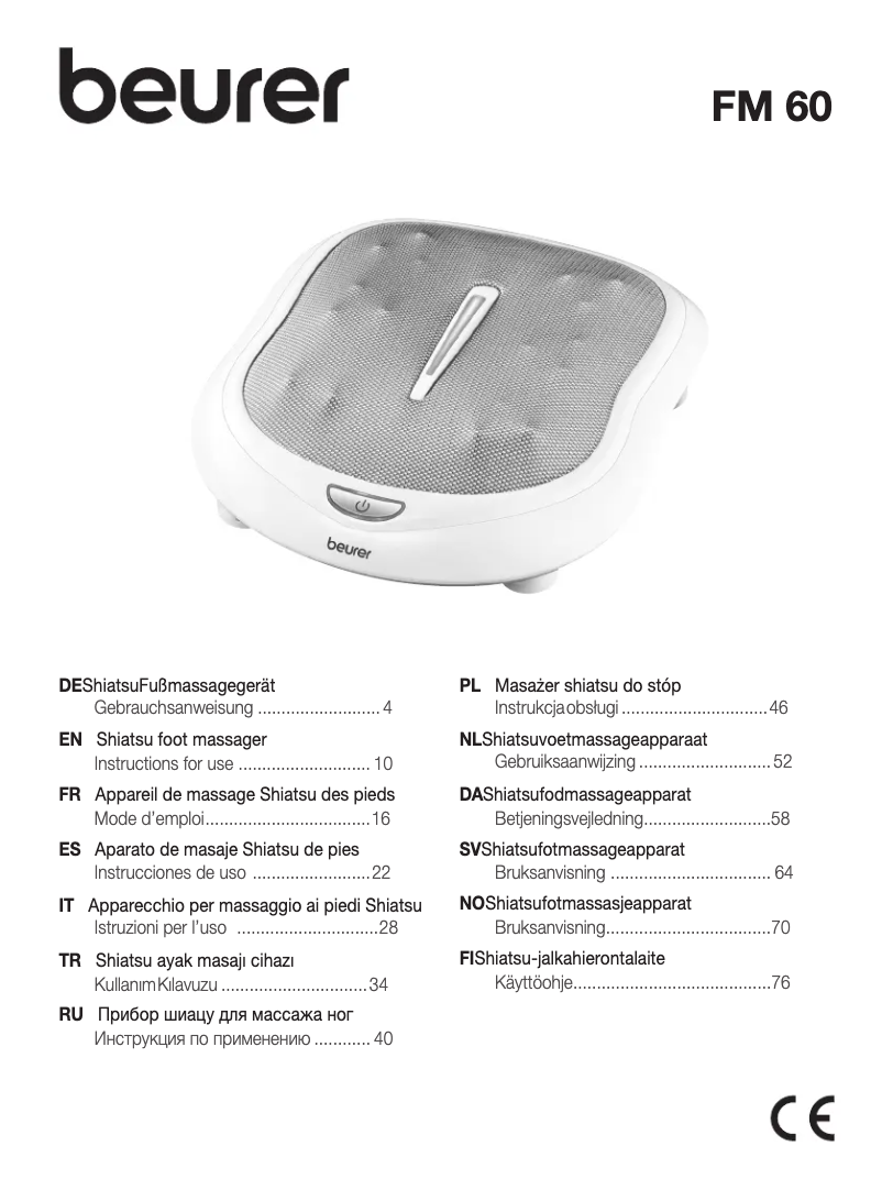 Page n°1 - Manuel utilisateur Beurer FM 60