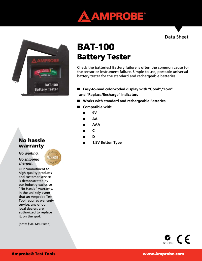 Image de la première page du manuel de l'appareil BAT-100