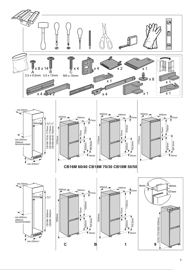 Page n°1 - Guide d'installation Hotpoint HAC18 T311