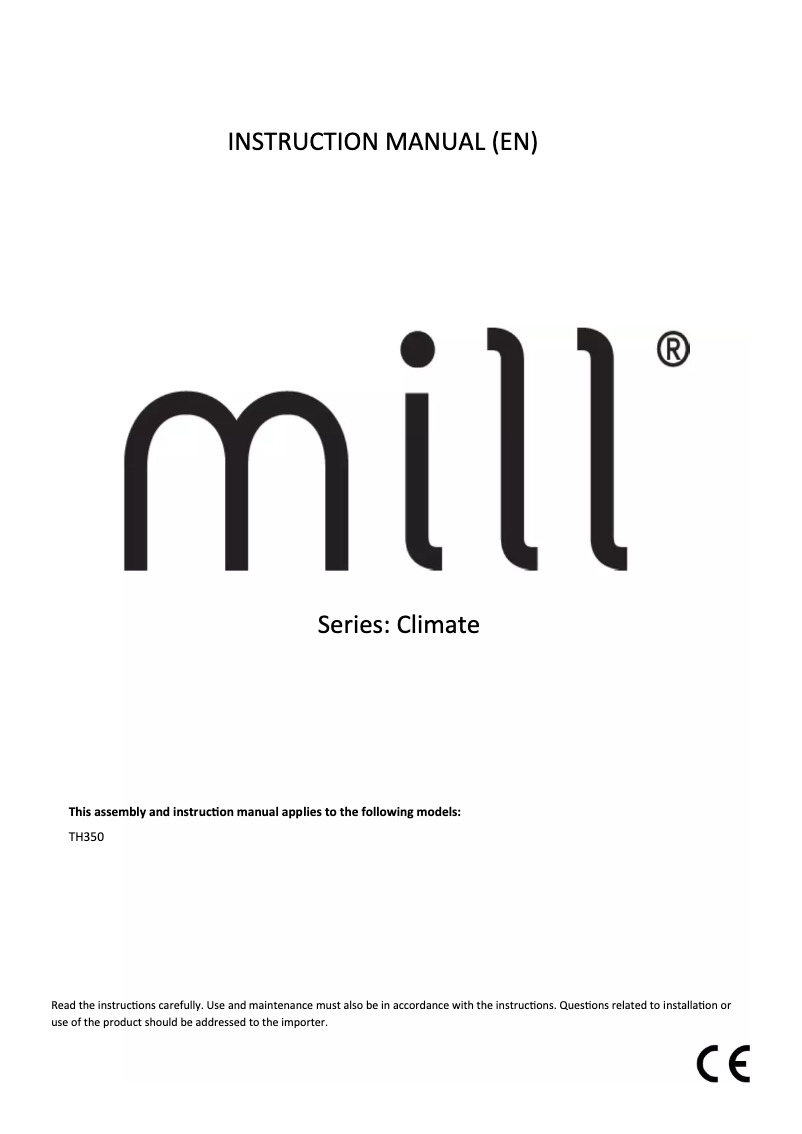 Page n°1 - Manuel utilisateur Mill TH350