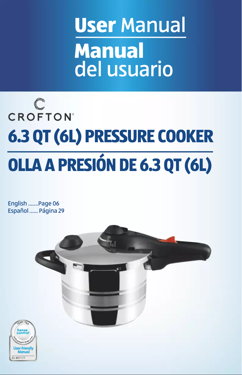 Image de la première page du manuel de l'appareil Pressure Cooker