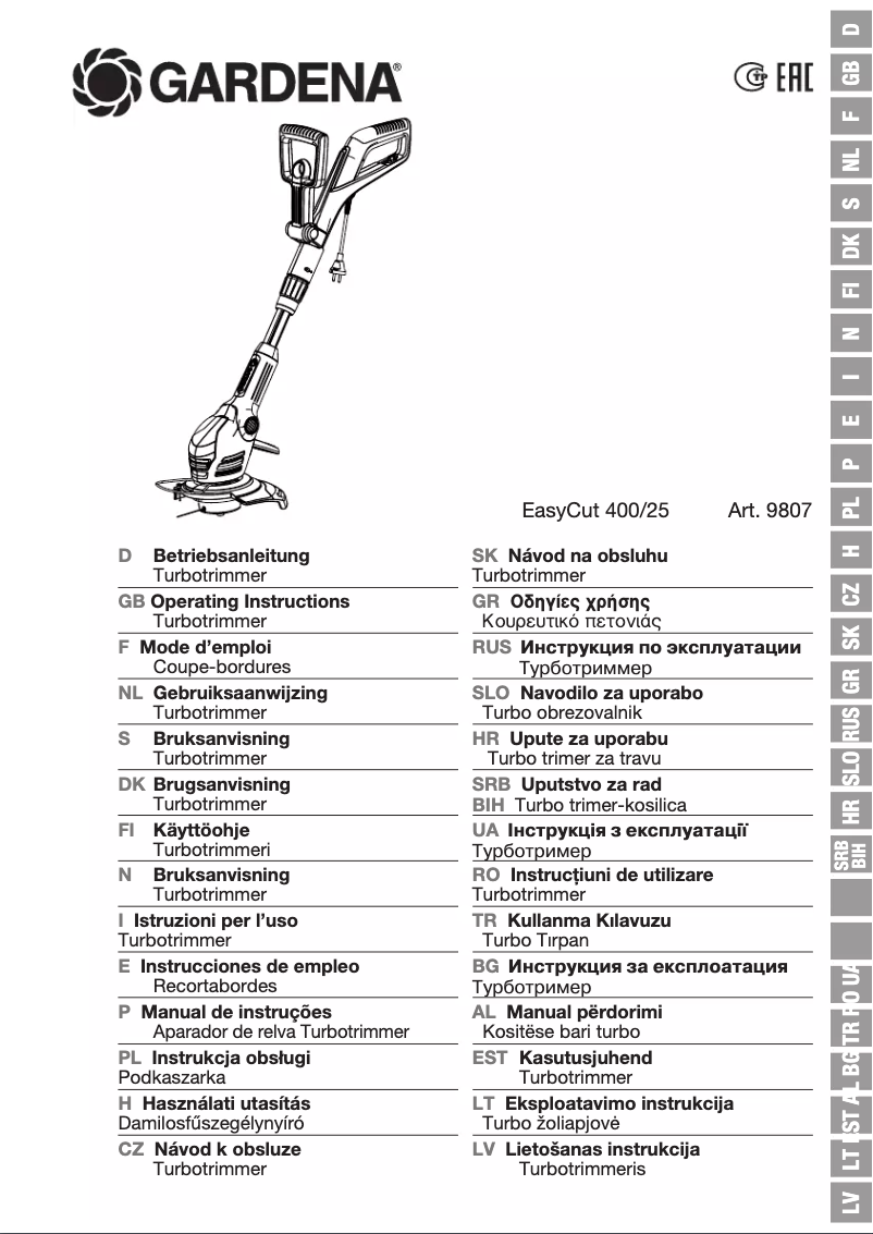 Image de la première page du manuel de l'appareil EasyCut 400