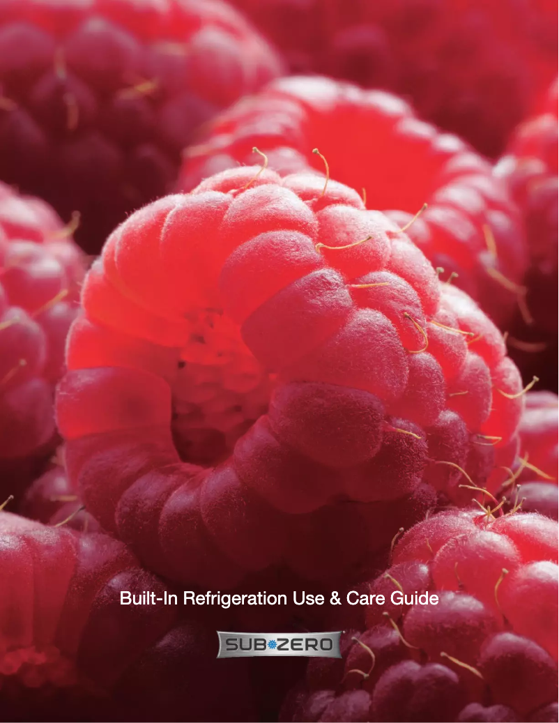 Page n°1 - Manuel d'utilisation et d'entretien Sub-Zero BI-36UG/S/TH-RH