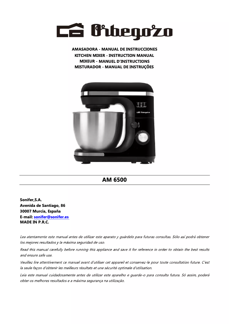 Image de la première page du manuel de l'appareil AM 6500