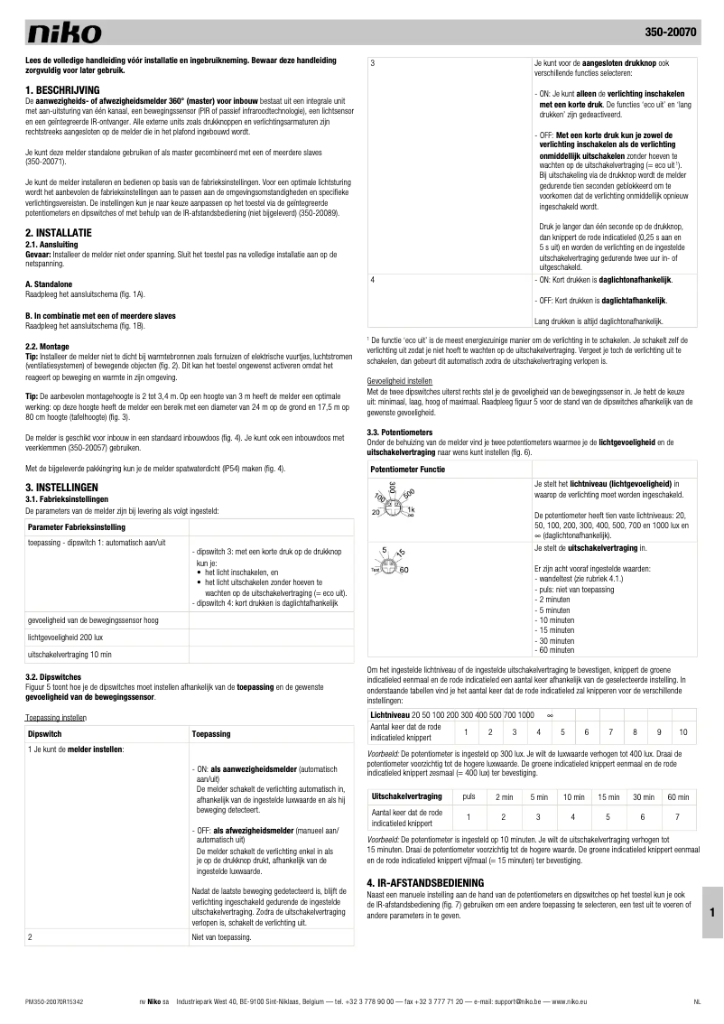 Image de la première page du manuel de l'appareil 350-20070