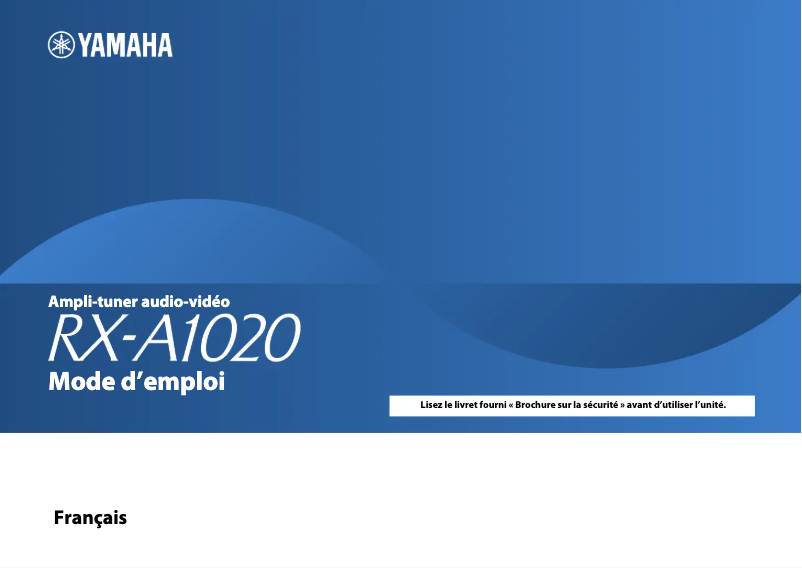 Page 1 of the manual User Manual Yamaha RX-A1020