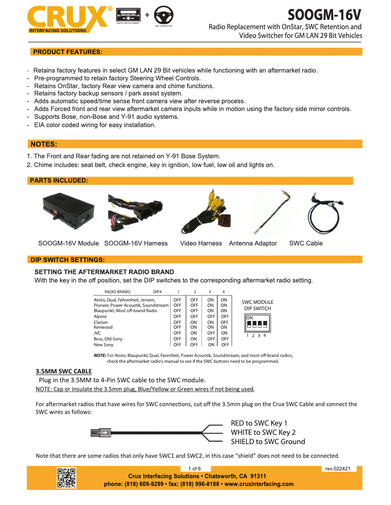 Página 1 del manual Manual de usuario CRUX SOOGM-16V
