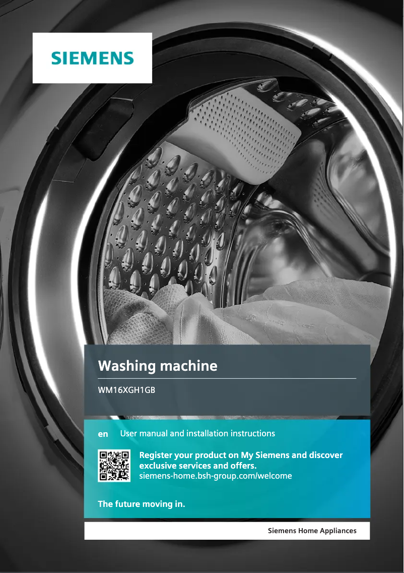 Page 1 de la notice Manuel utilisateur Siemens WM16XGH1GB