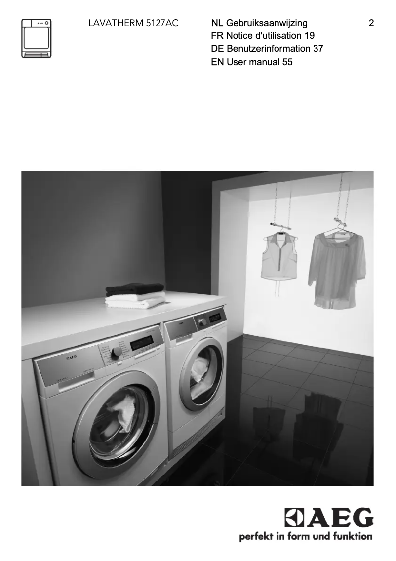 Page 1 de la notice Manuel utilisateur AEG Lavatherm T5127AC