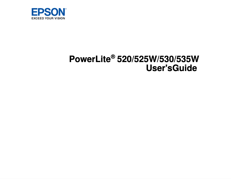 Page n°1 - Manuel utilisateur Epson PowerLite 530
