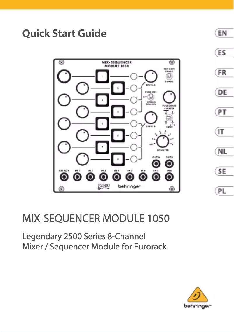 Page 1 de la notice Manuel utilisateur Behringer Mix-Sequencer Module 1050