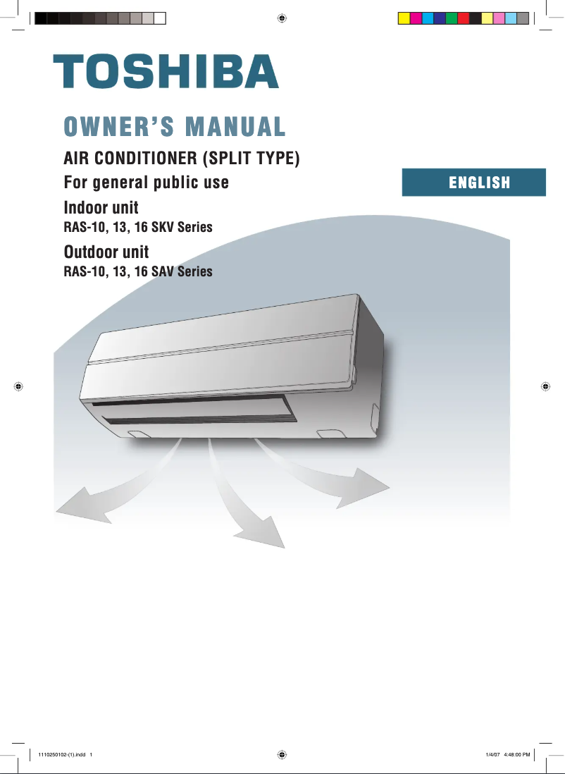 Página 1 del manual Manual de usuario Toshiba RAS-16SAV