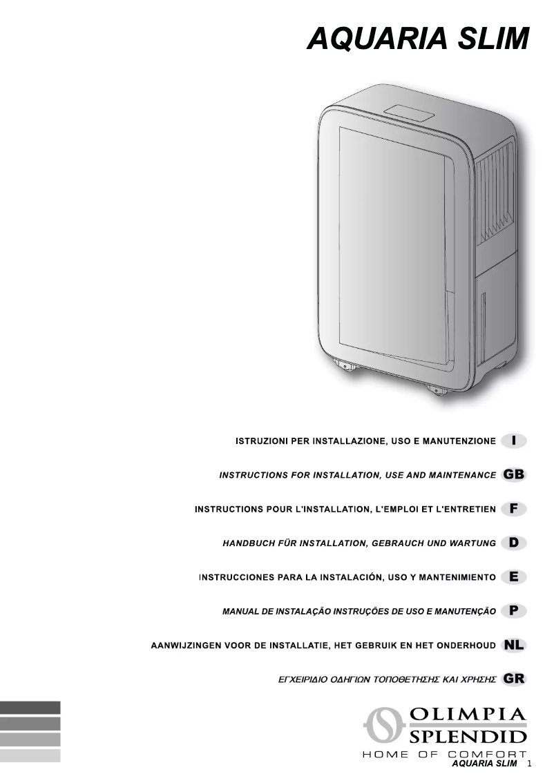 Página 1 del manual Manual de usuario Olimpia Splendid Aquaria Slim 12