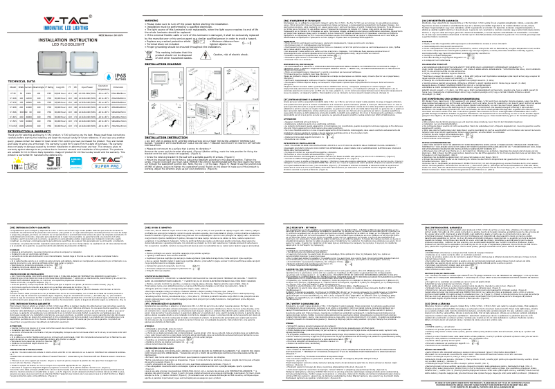 Page 1 de la notice Manuel utilisateur V-TAC VT-505