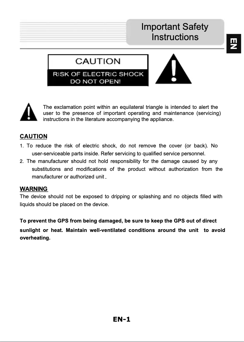 Page n°1 - Manuel utilisateur Prestigio GeoVision 4766 Navitel