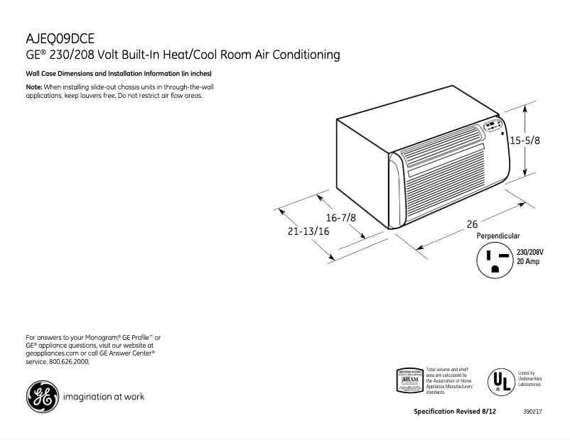 Image de la première page du manuel de l'appareil AJEQ09DCE