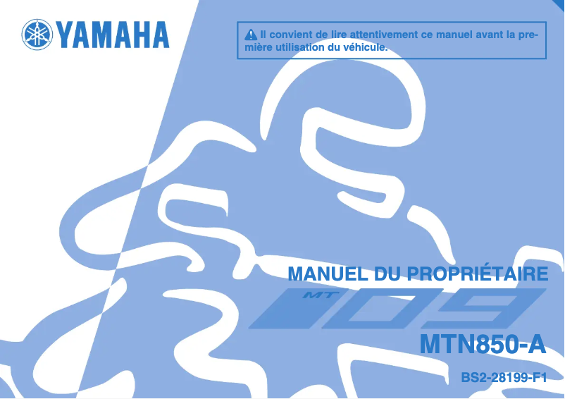 Page 1 de la notice Manuel utilisateur Yamaha MT-09 (2018)