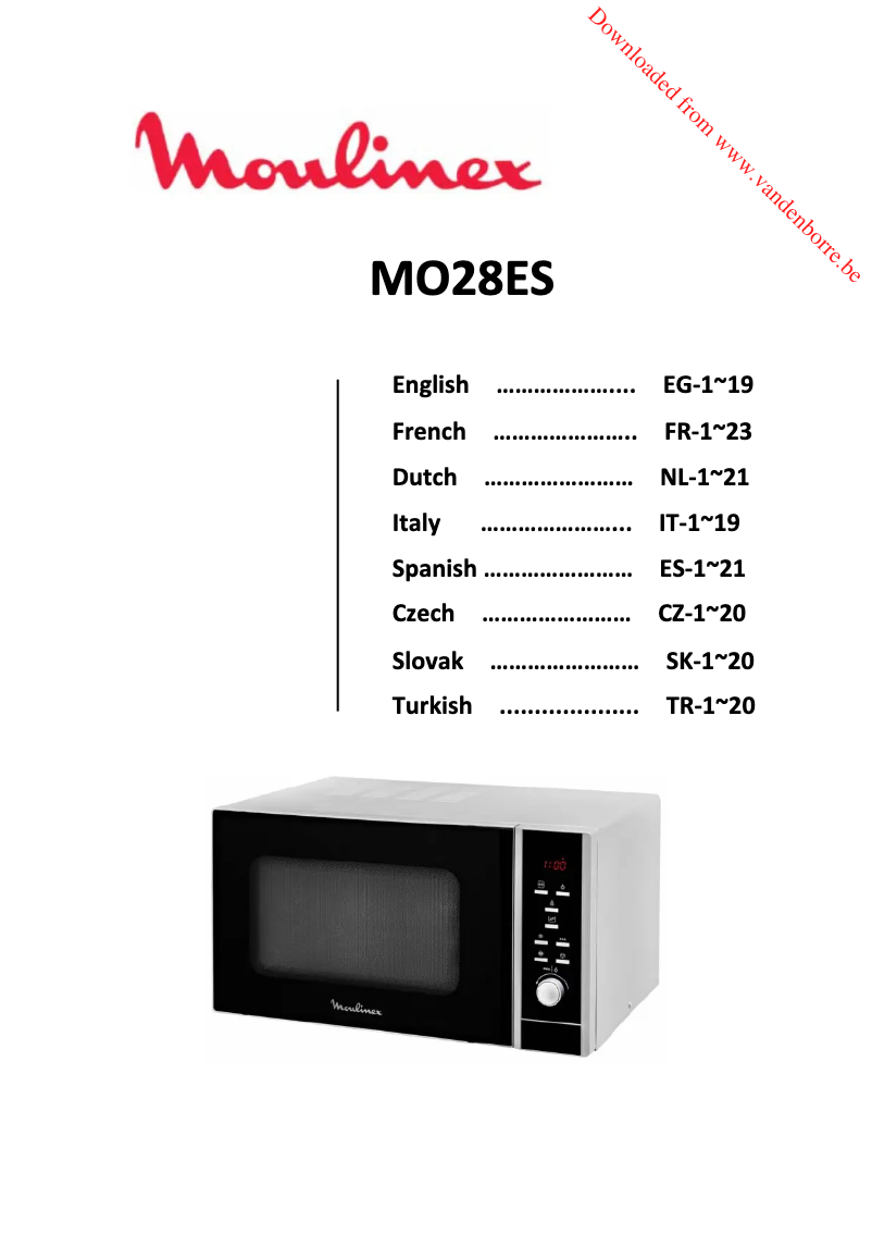 Page n°1 - Manuel utilisateur Moulinex MO28ES