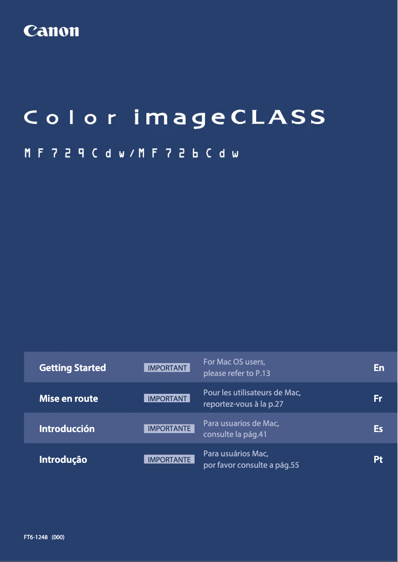 Page n°1 - Manuel utilisateur Canon imageCLASS MF729Cdw