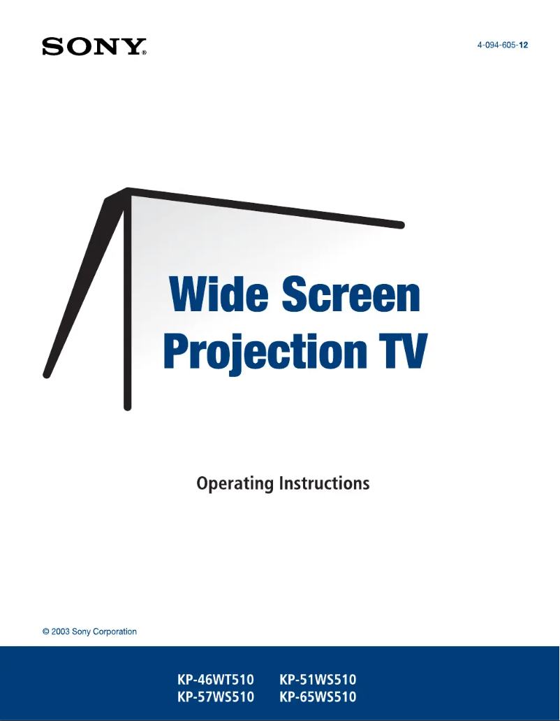 Image de la première page du manuel de l'appareil KP-46WT510