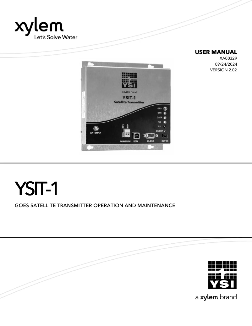 Page 1 de la notice Manuel utilisateur YSI T-1