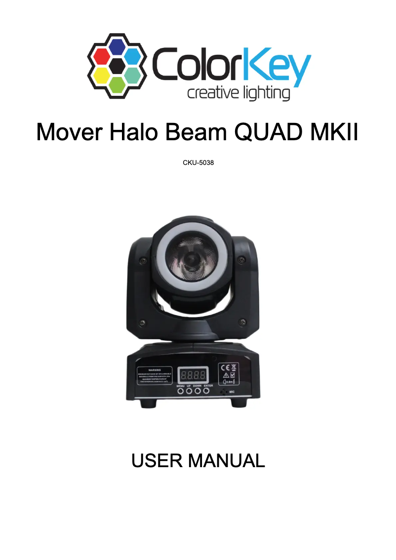 Image de la première page du manuel de l'appareil Mover Halo Beam Quad