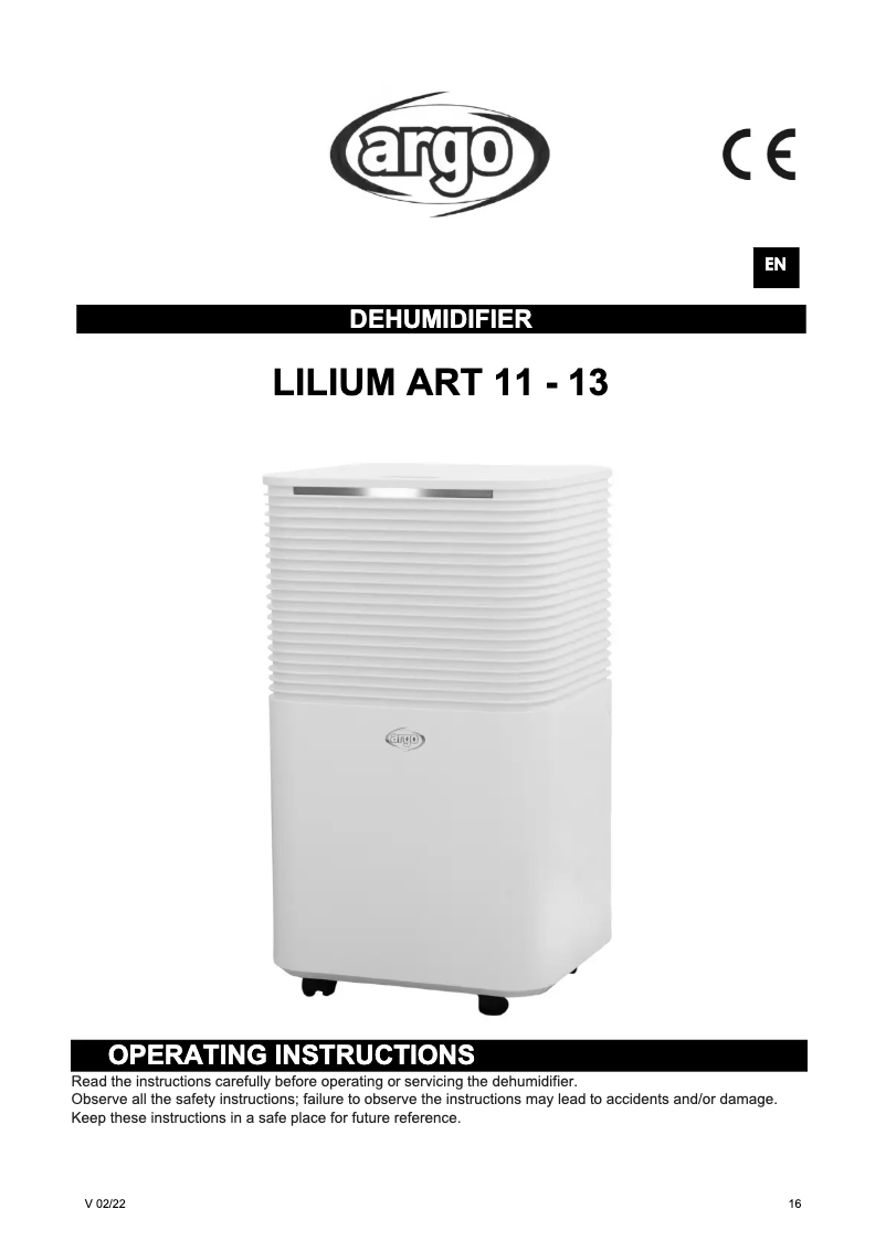 Page n°1 - Manuel utilisateur Argoclima LILIUM ART 11