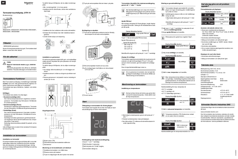 Page 1 de la notice Manuel utilisateur Schneider DTH-16