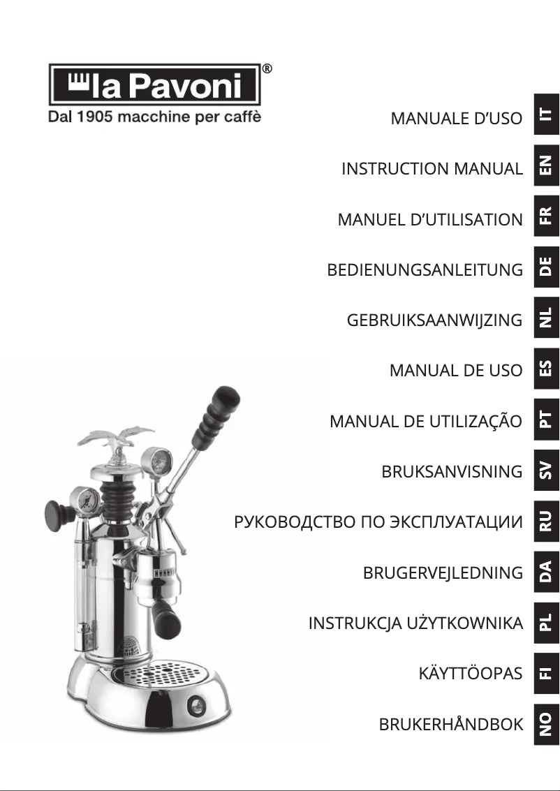 Page n°1 - Manuel utilisateur la Pavoni Esperto Competente LPLESC01EU
