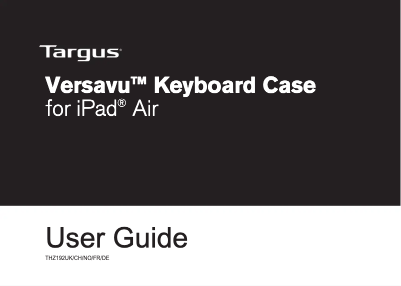 Page n°1 - Manuel utilisateur Targus THZ192DE