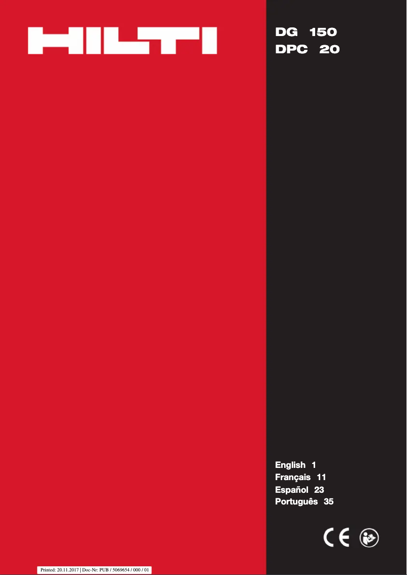 Page n°1 - Manuel utilisateur Hilti DPC 20