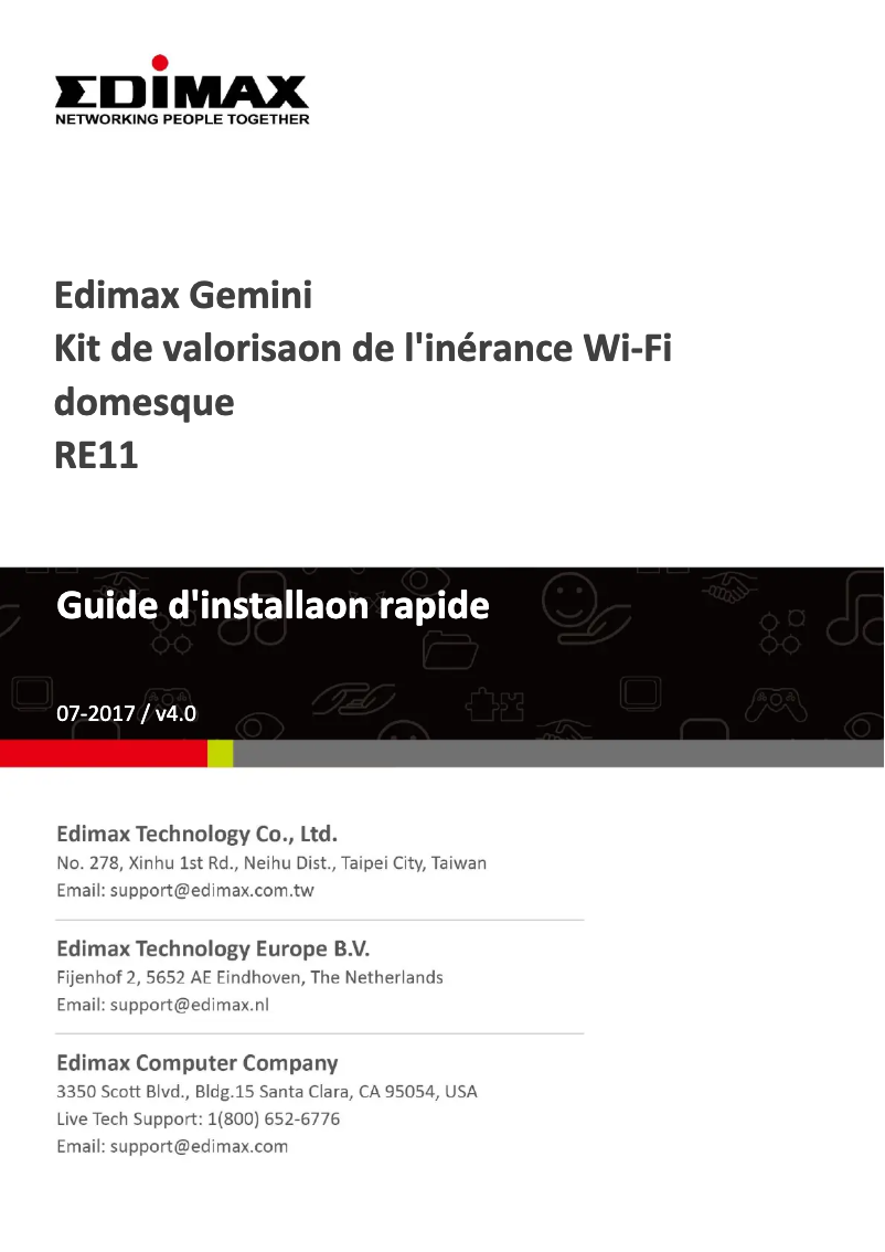 Image de la première page du manuel de l'appareil Gemini RE11