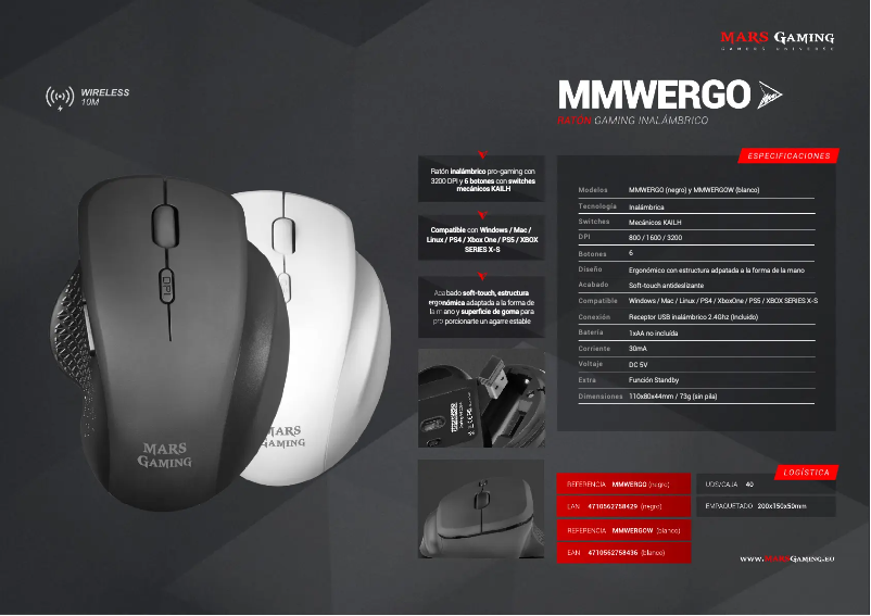 Page 1 de la notice Manuel utilisateur Mars Gaming MMWERGO