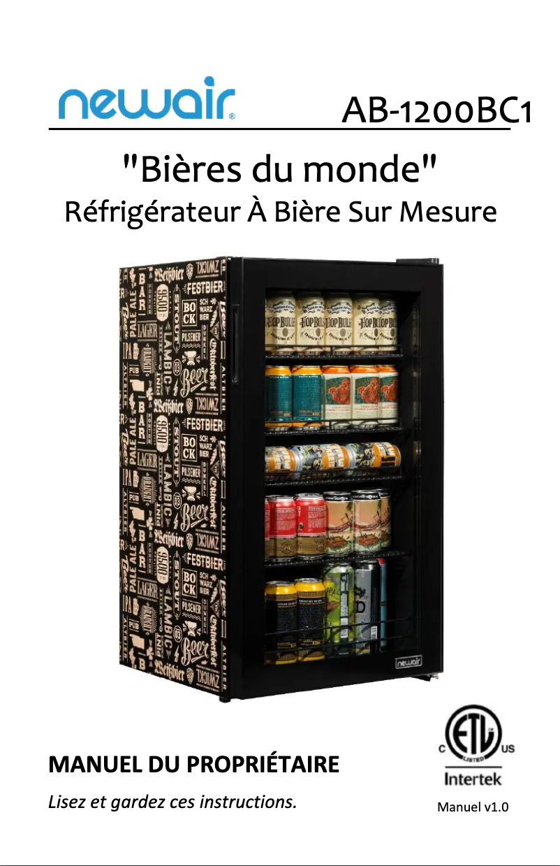 Page 1 de la notice Manuel utilisateur NewAir AB-1200BC1