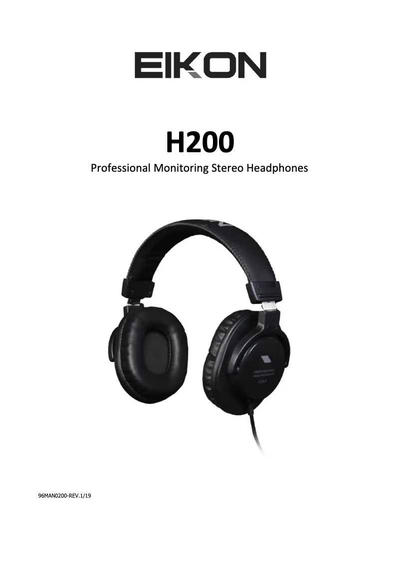 Page n°1 - Manuel utilisateur Eikon H200