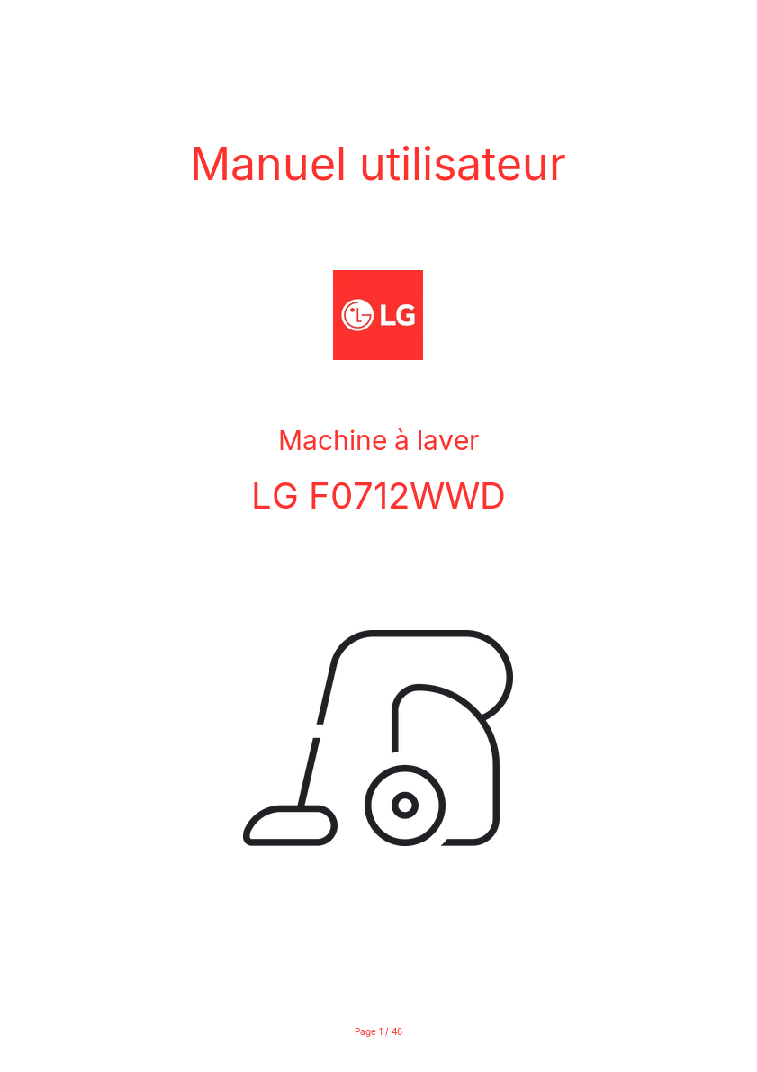 Page n°1 - Manuel utilisateur LG F0712WWD