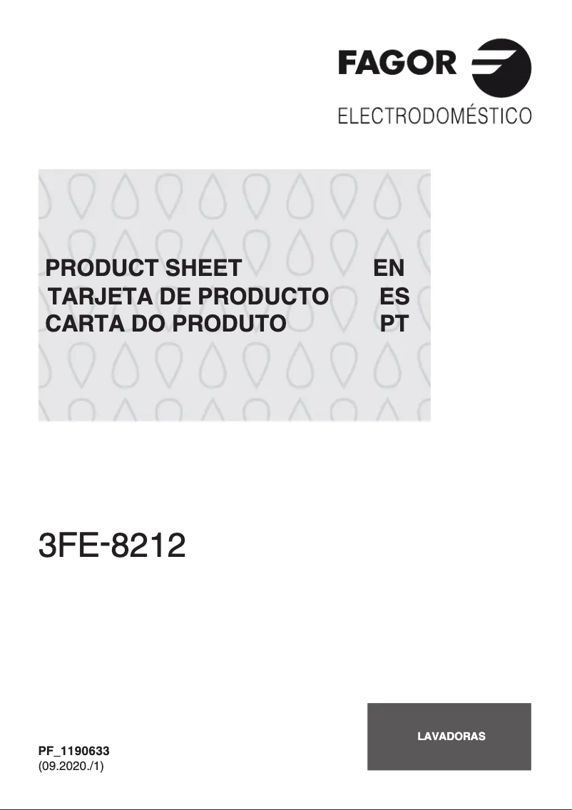 Page n°1 - Fiche technique Fagor 3FE-8212