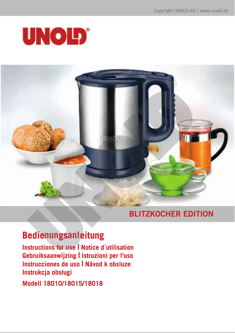 Page n°1 - Manuel utilisateur Unold Edition 18018