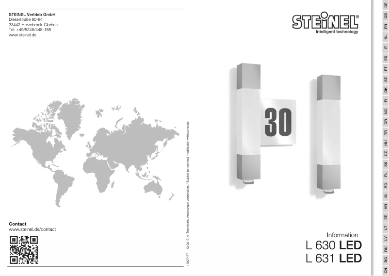Page 1 de la notice Manuel utilisateur Steinel L 630 LED