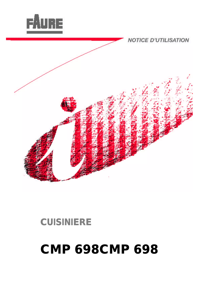 Page n°1 - Manuel utilisateur Faure CMP698M