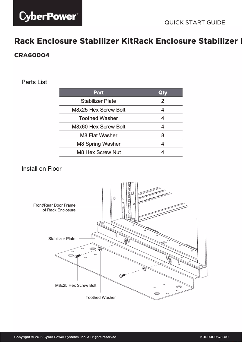 Page n°1 - Guide de démarrage rapide CyberPower CRA60004