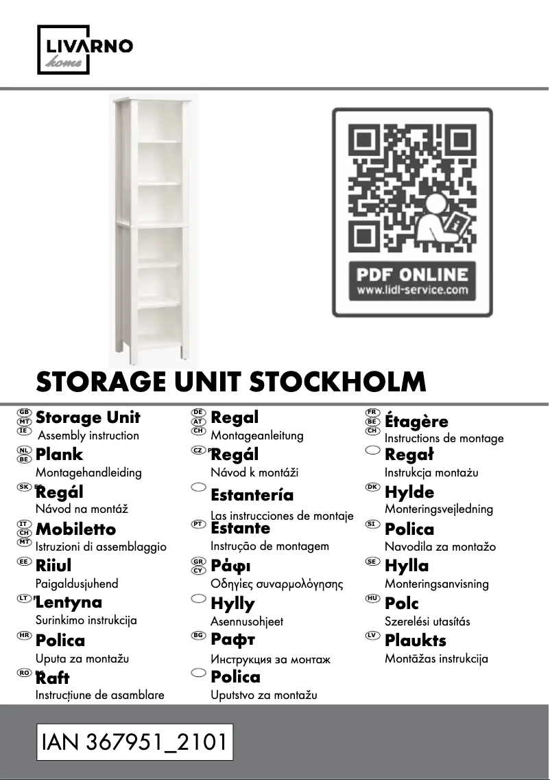 Page 1 de la notice Manuel utilisateur Livarno Lux IAN 367951